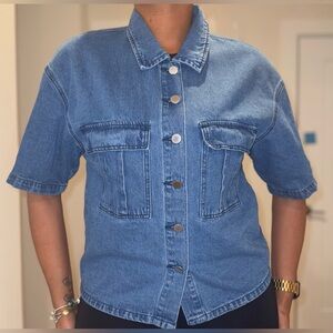 Blue Denim Streetwear Shirt‎